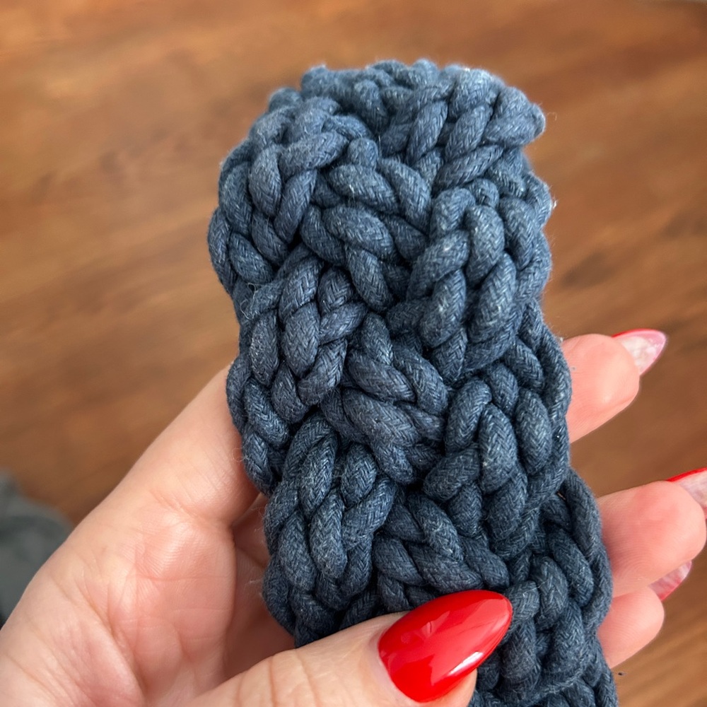 Chunky Knit Navy Blue Belt Anthropologie S/M